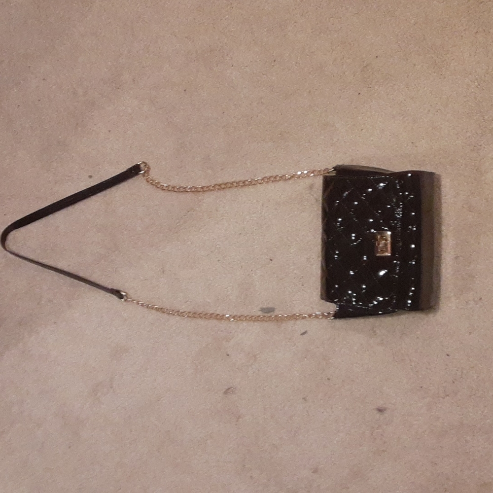 Diamond Quilted Faux patent leather bag